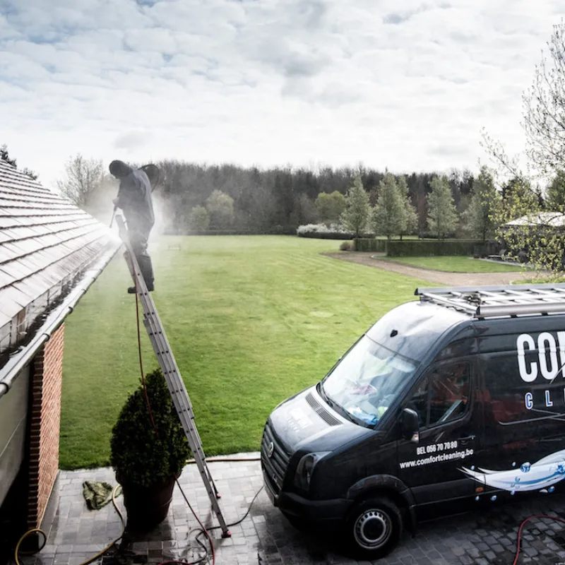 Dak ontmossen franse tegelpan stoom lage druk 7